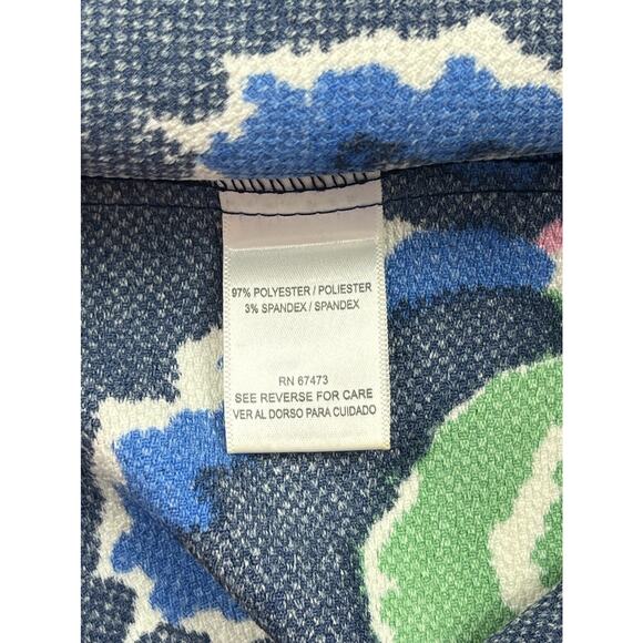 Gabby Skye Dress Womens 14 Pink Green Blue Ikat Print Shift Sleeveless - Picture 8 of 11